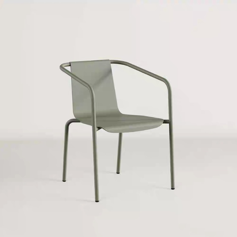 Outdoor Furniture Metal Chairs - Scandinavian Patio Set Long Table with
