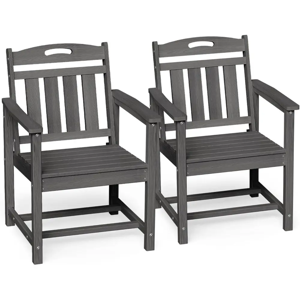 Outdoor Furniture Metal Chairs - All-Weather HDPE Patio Dining Chairs Set