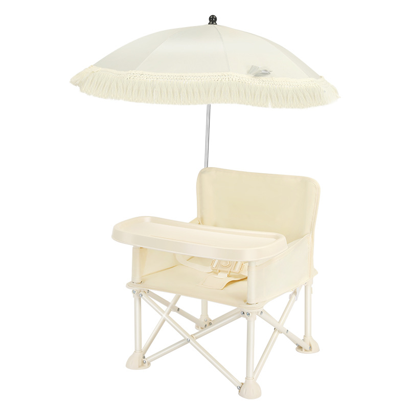 Outdoor Furniture Metal Chairs - Foldable Backrest Baby Dining Chair Portable