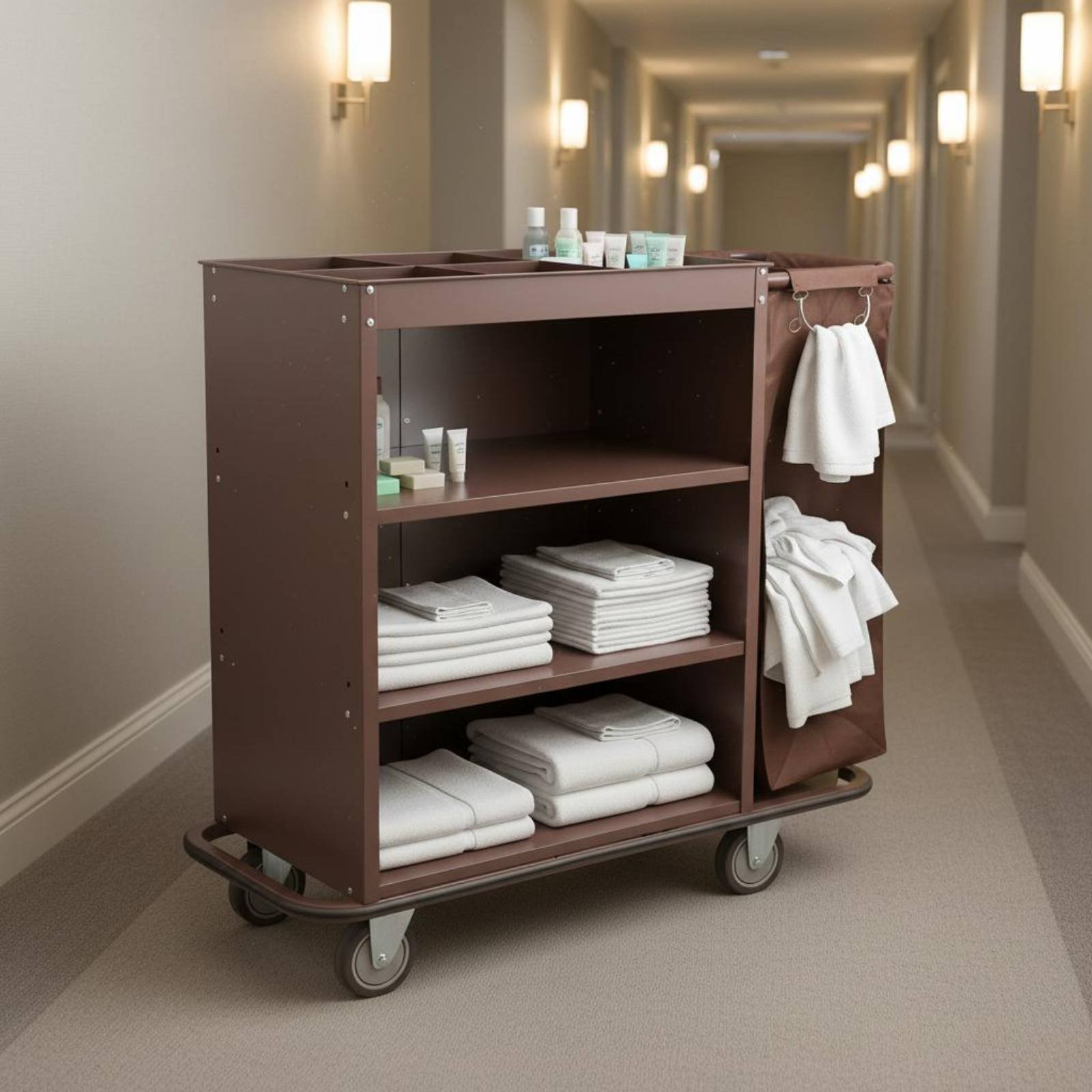 Outdoor Furniture Glides - Hotel Linen Cart Multi-Functional Janitorial Utility