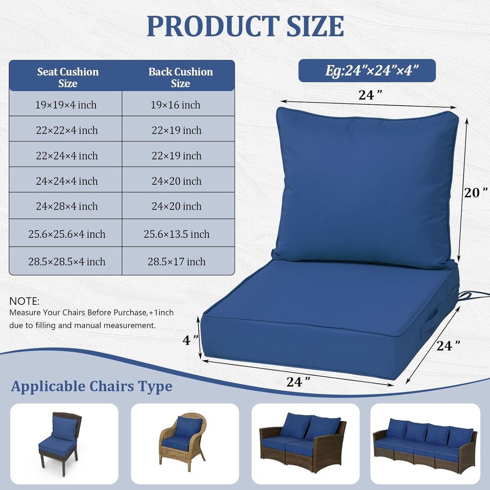 24x24 Outdoor Deep Seat Cushio - огляд і ціна Outdoor Furniture Fabric Waterproof