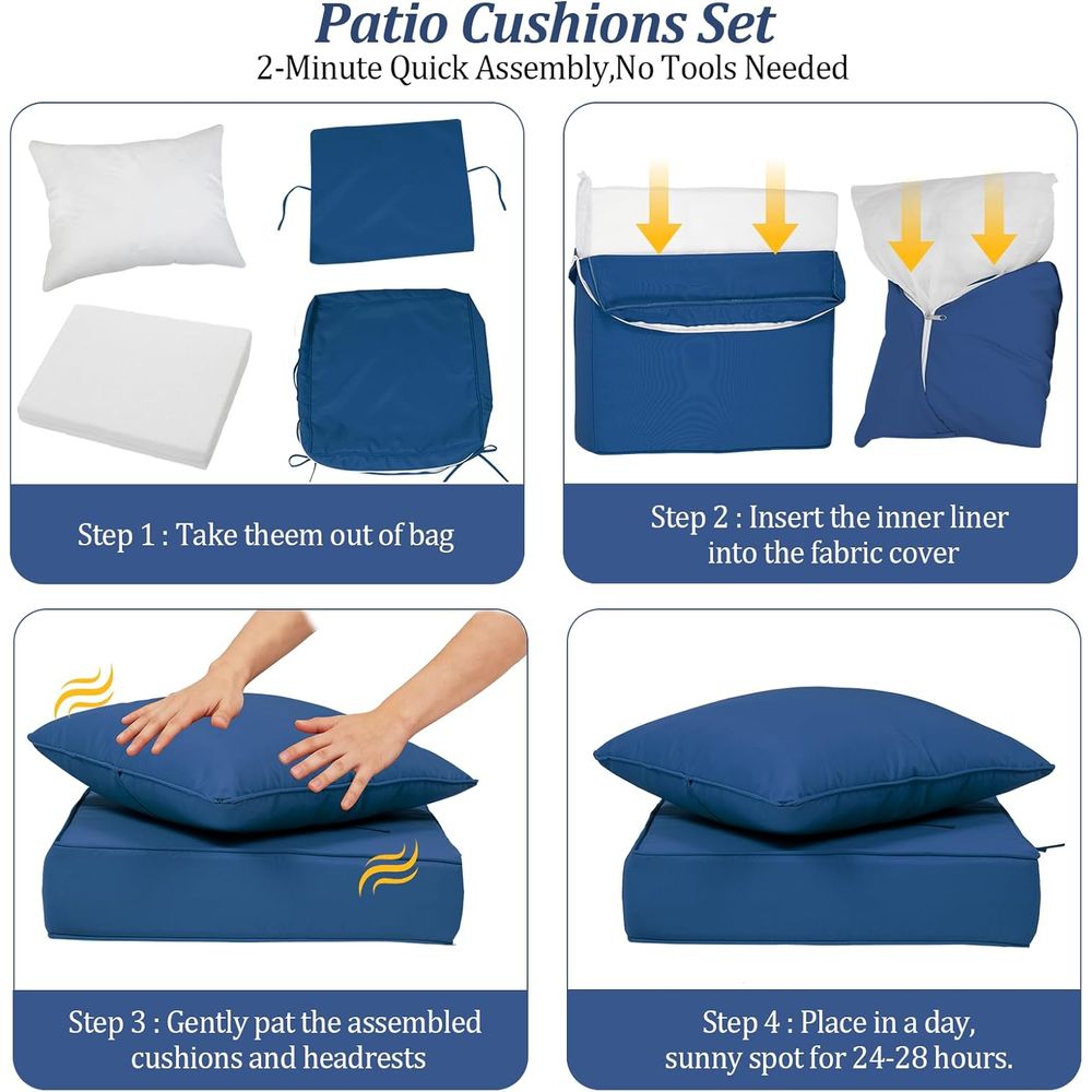 24x24 Outdoor Deep Seat Cushio - огляд і ціна Outdoor Furniture Fabric Waterproof
