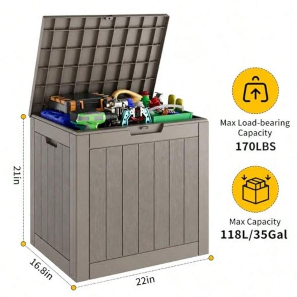 35 Gallon Outdoor Storage Box, - огляд і ціна Outdoor Furniture Cushion