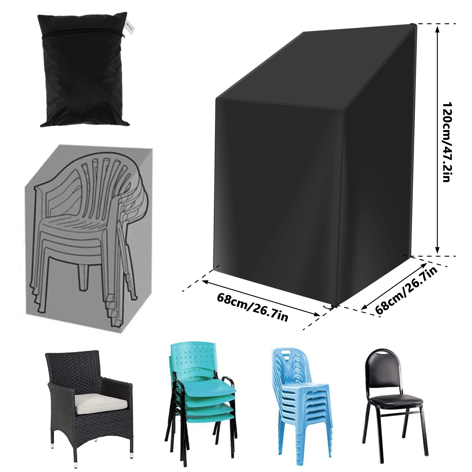 Stacked Chair Dust Cover with  - огляд і ціна Outdoor Furniture Plans