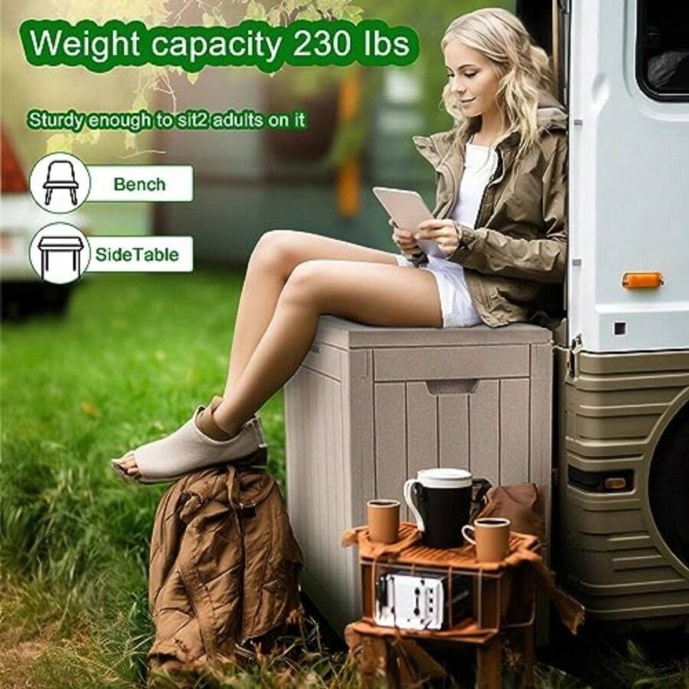 Lockable Resin Deck Box Outdoo - огляд і ціна Outdoor Furniture Cushion