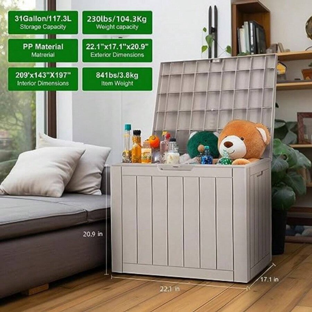 Lockable Resin Deck Box Outdoo - огляд і ціна Outdoor Furniture Cushion