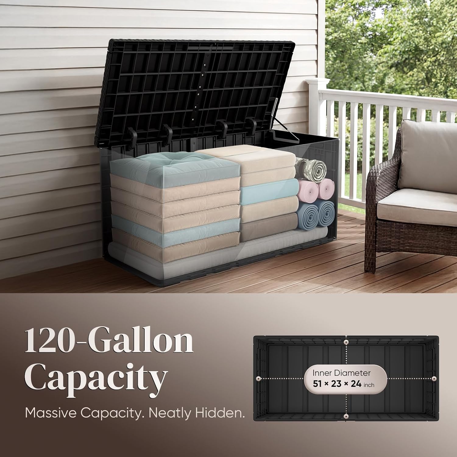 120 Gallon Large Outdoor Stora - огляд і ціна Outdoor Furniture Cushion