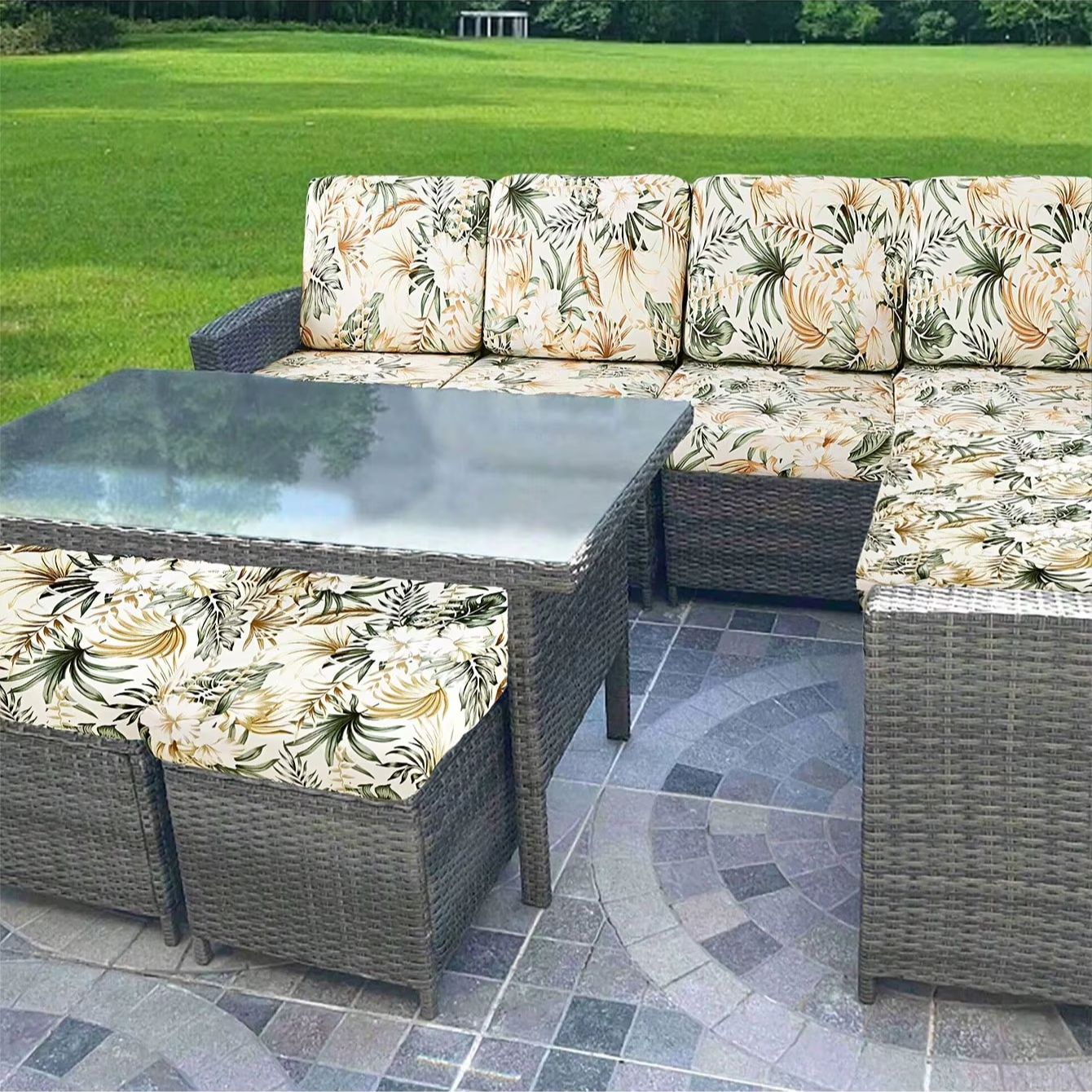 Outdoor Tropical Print Sofa Cu - огляд і ціна Outdoor Furniture Plans