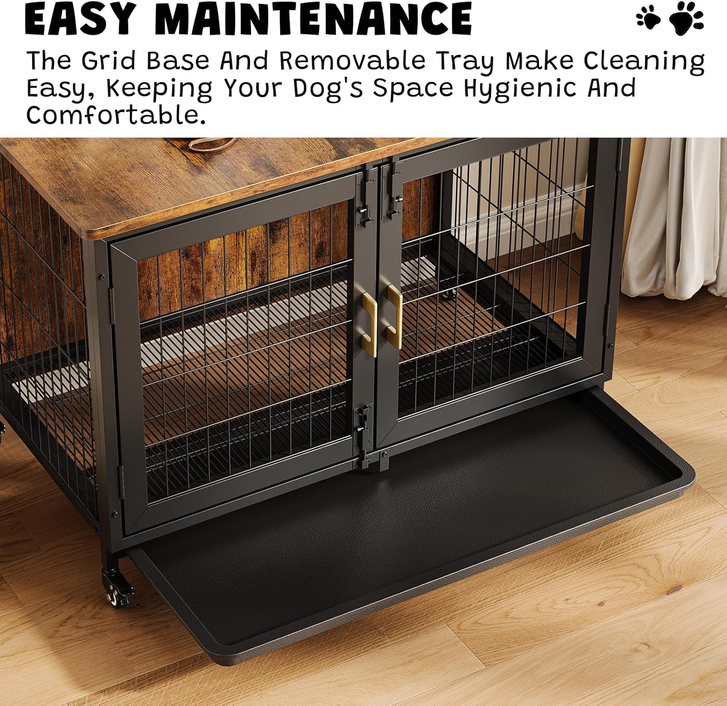 37.5 Inch Wooden Dog Crate Fur - огляд і ціна Outdoor Furniture Glides