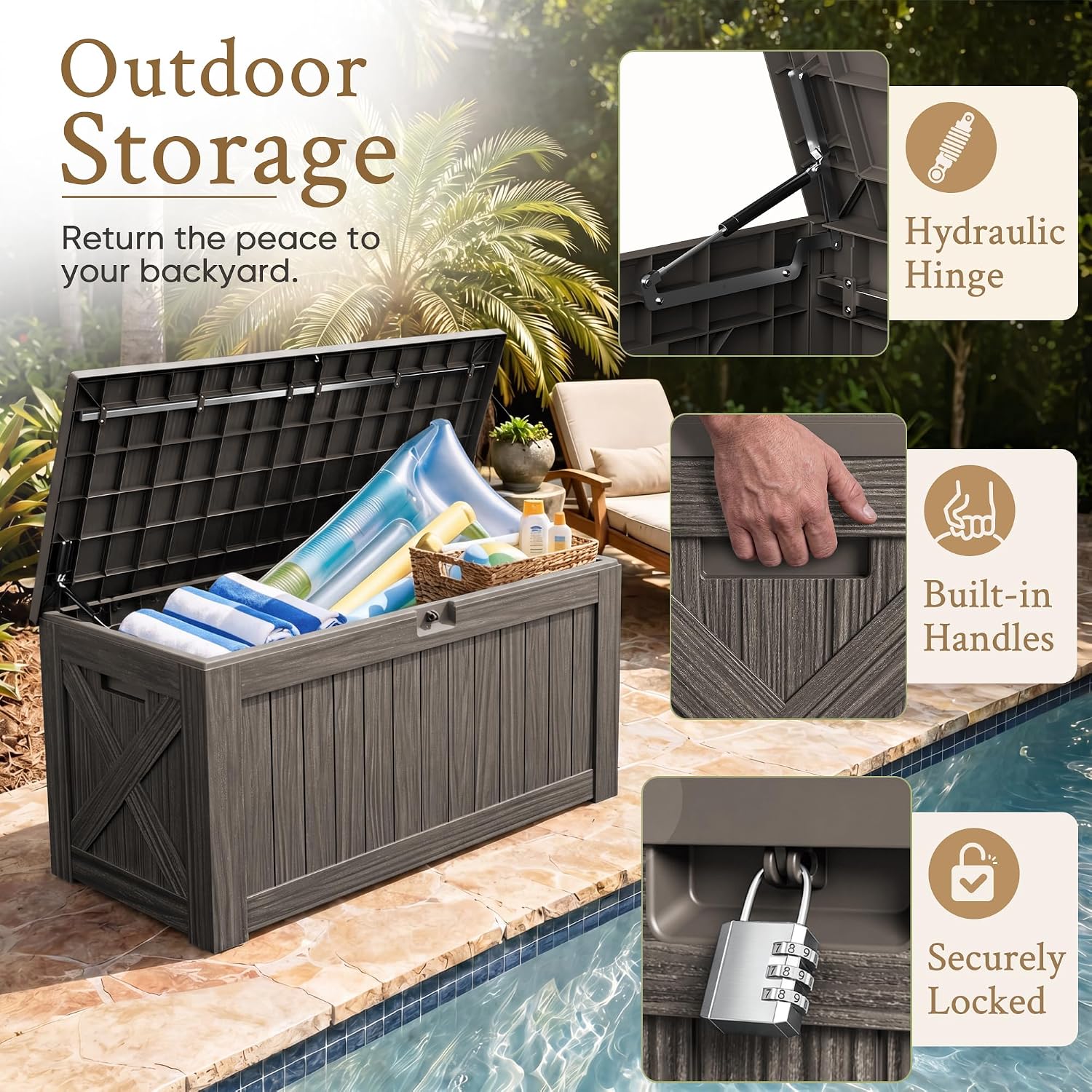 120 Gallon Large Deck Box Outd - огляд і ціна Outdoor Furniture Cushion