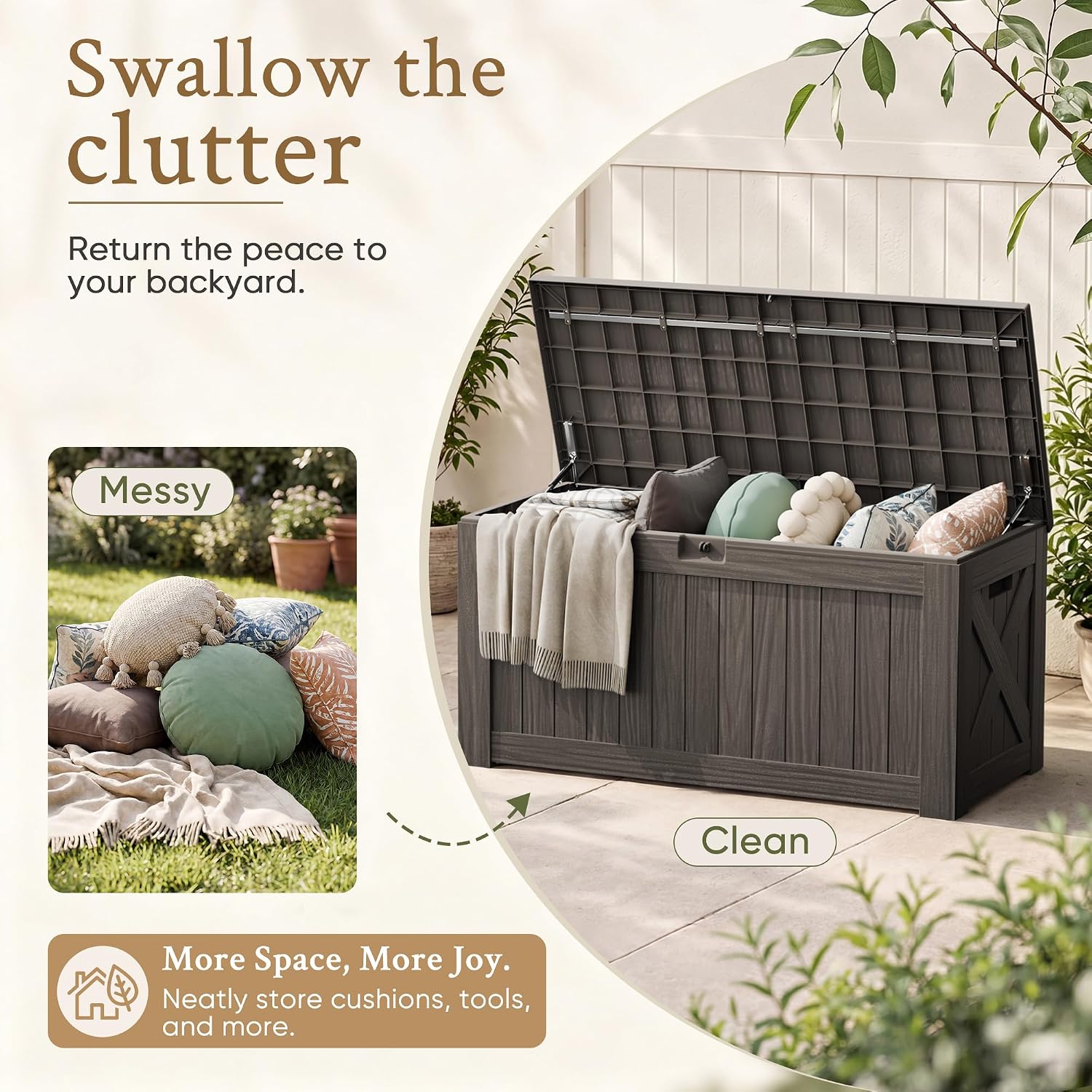 120 Gallon Large Deck Box Outd - огляд і ціна Outdoor Furniture Cushion