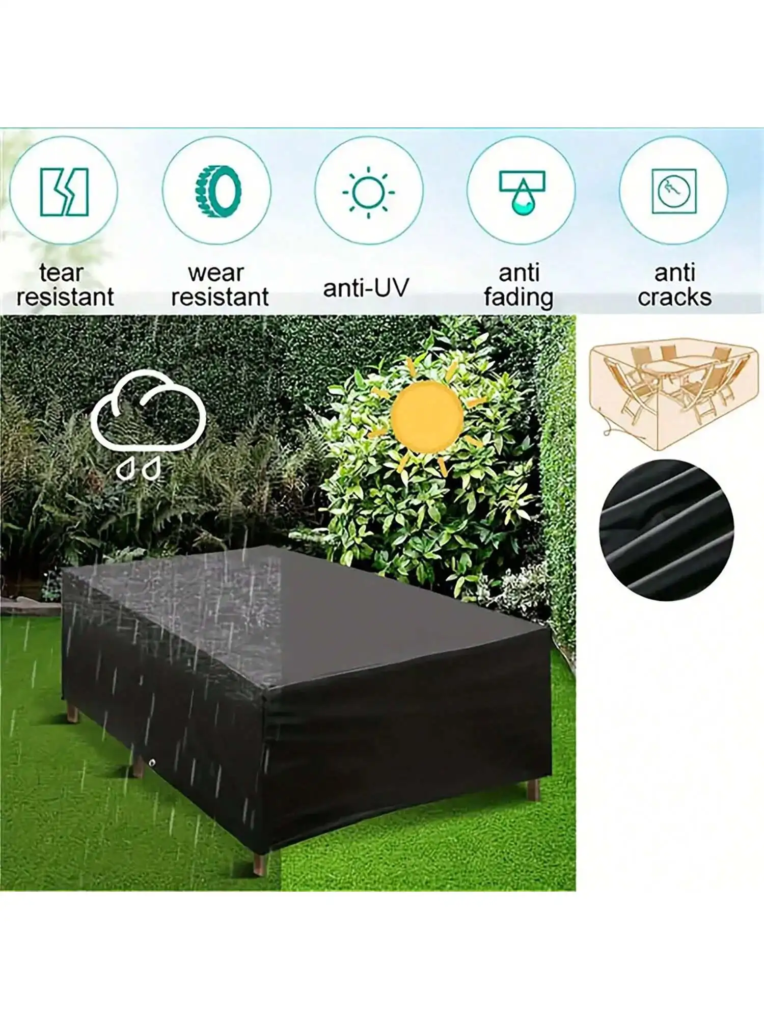 Multi-Size Outdoor Patio Garde - огляд і ціна Outdoor Furniture Fabric Waterproof