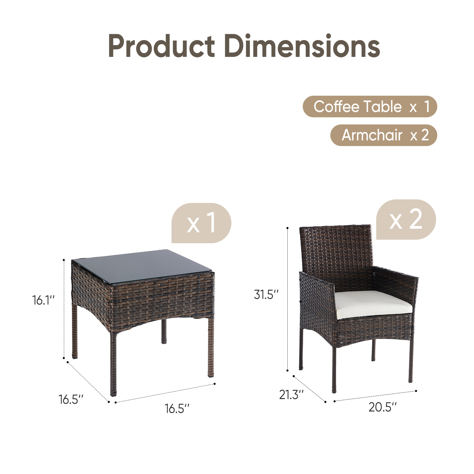 JHK Large Size 3 Pieces Outdoo - огляд і ціна Outdoor Furniture Deals
