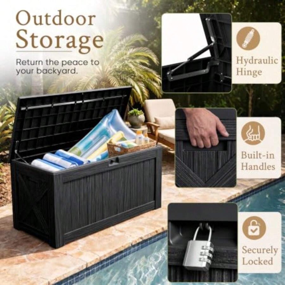 120 Gallon Deck Box Outdoor St - огляд і ціна Outdoor Furniture Cushion