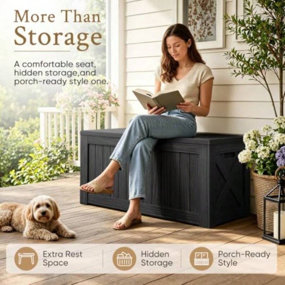120 Gallon Deck Box Outdoor St - огляд і ціна Outdoor Furniture Cushion