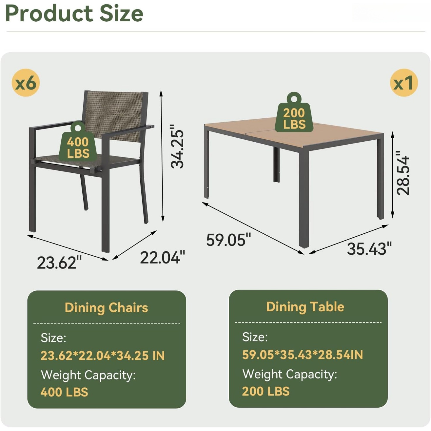 Aoxun 7 Piece Patio Dining Set - огляд і ціна Outdoor Furniture Deals